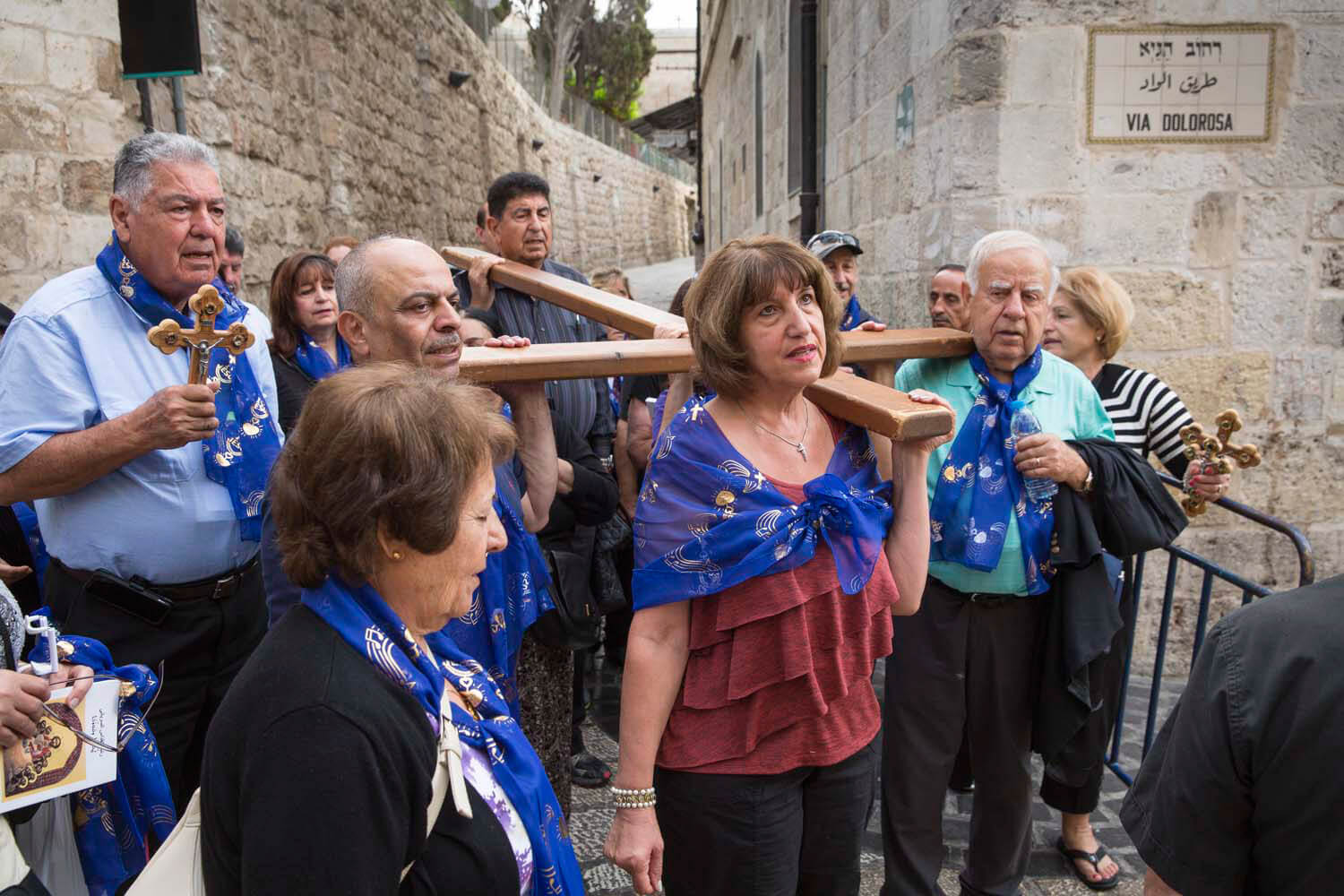 Pilger an der Via Dolorosa, Jerusalem